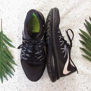 NIKE AIR MAX Black with White Nike Swoosh Sneakers